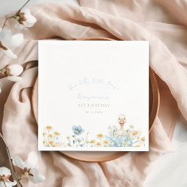 Söt en dum liten gås blå pojke 1-årsdag pappersservett