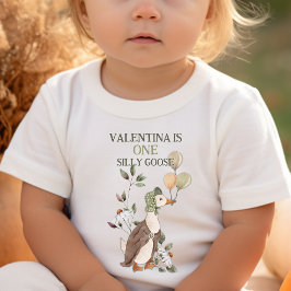 Söt En Dumma Gås Vintage 1:a Första Födelsedagen  T Shirt
