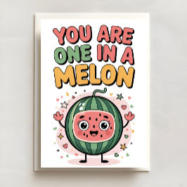 Söt en-i-en-melon födelsedagskort kort
