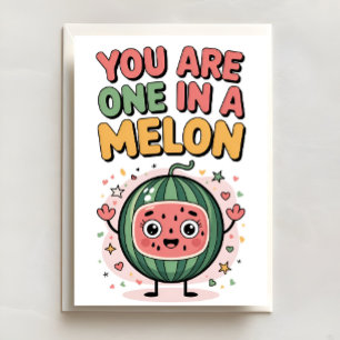 Söt en-i-en-melon födelsedagskort kort