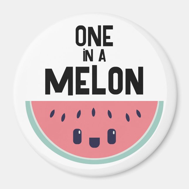 Söt En-I-En-Melon-Vattenmelon Magnet (Framsidan)