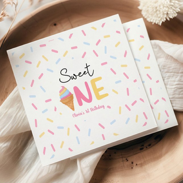Söt en iskräm första födelsedag Party Pappersservett (Skapare uppladdad)