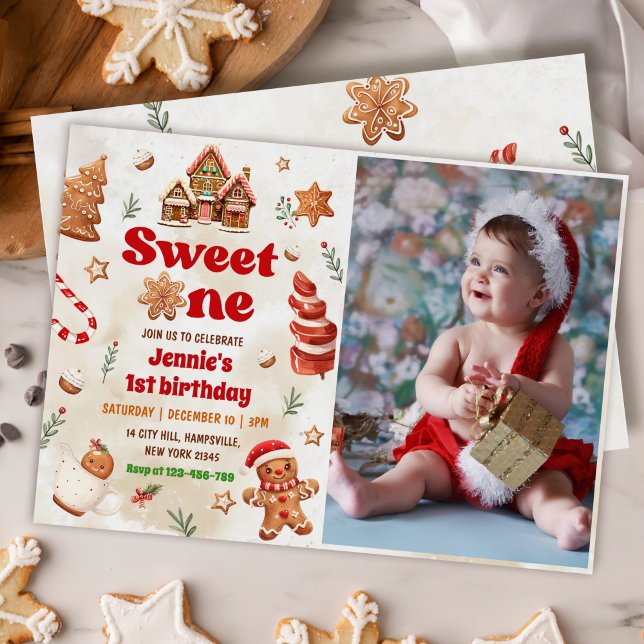 Söt en julafton Gingerwab House Birthday Inbjudningar (Skapare uppladdad)