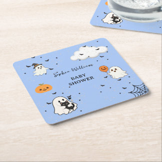 Söt En liten boo är nästan förfallen Baby Shower Underlägg Papper Kvadrat