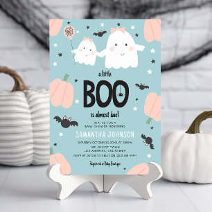Söt 'en liten BOO är nästan här' Flick Baby Shower Inbjudningar