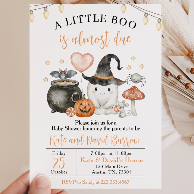Söt En Liten Boo Bebis Shower Inbjudningar (Skapare uppladdad)
