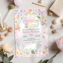 Söt en Pastel Candy Shoppe första födelsedag