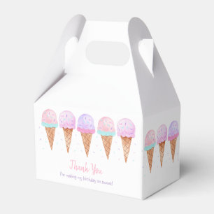 Söt En Rosa Pastel Ice Cream Birthday Presentaskar