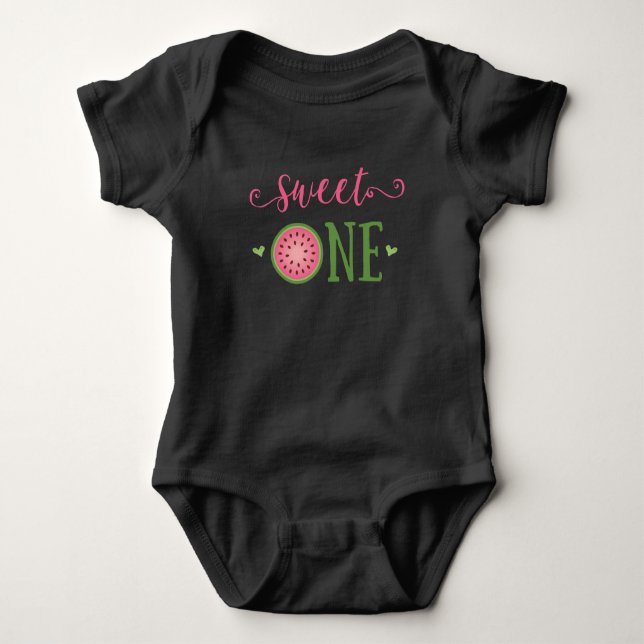 Söt En Vattenmelon 1-års Födelsedags Outfit T-Shir T Shirt (Framsida)