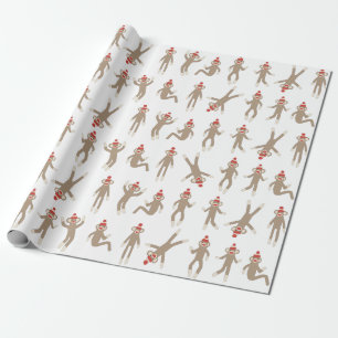 Söt & enfaldig sock monkeyvit presentpapper