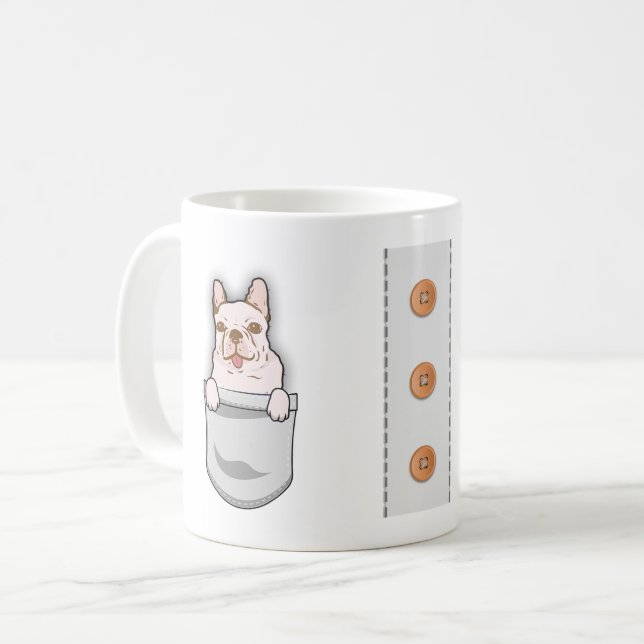 Söt engelsk bulldogg för hundälskare hundtränare kaffemugg (Framsida vänster)