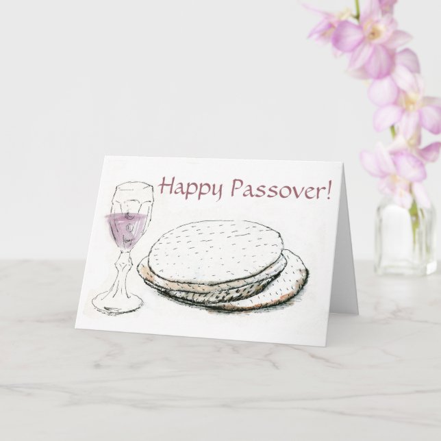 Söt English Hälsning Pesach Passover Card Kort (Orkide)