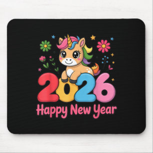 Söt Enhörning 2026 Häst År Gott Nytt År Kawaii Musmatta