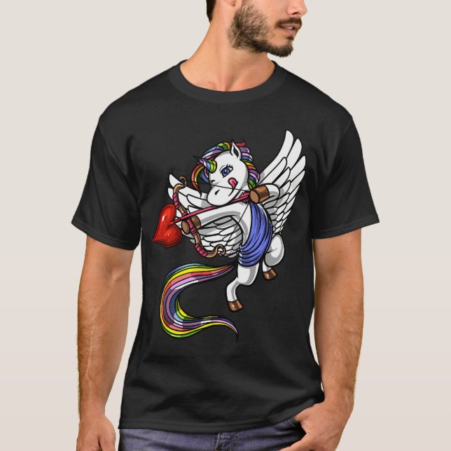 Söt Enhörning Cupid T Shirt (Framsida)