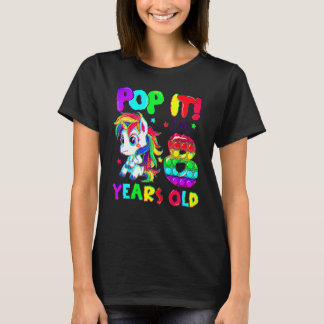 Söt Enhörning Fidget Leksaker Pop It I'm 8 Flickor T Shirt