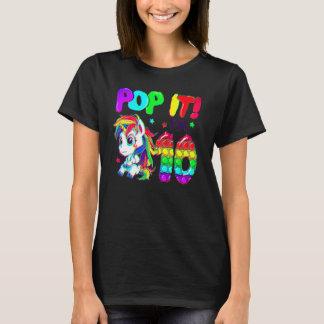 Söt Enhörning Fidget Leksaker Pop It Jag är 10 Tje T Shirt