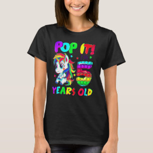 Söt Enhörning Fidget Leksaker Pop It Jag är 5 Flic T Shirt