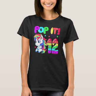 Söt enhörning fidgetleksaker Pop It Jag är 12 tjej T Shirt