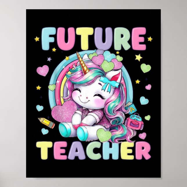 Söt Enhörning Framtida Lärares Klassrumsdesign Poster (Framsidan)