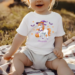 Söt Enhörning Häst Häxa Hatt Personlig T Shirt