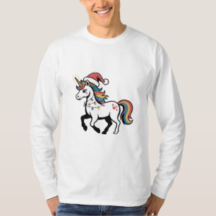 Söt Enhörning Hjort Ren Julbelysning Rolig T Shirt