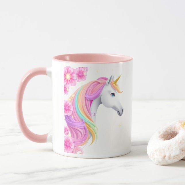 Söt Enhörning Kaffe Mugg (Med munk)