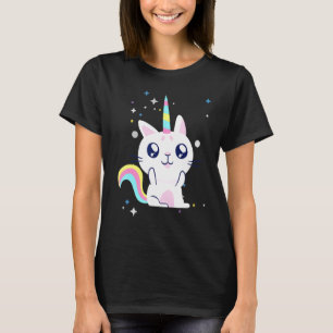 Söt Enhörning Katt Caticorn Tjejer Otaku Japanska T Shirt