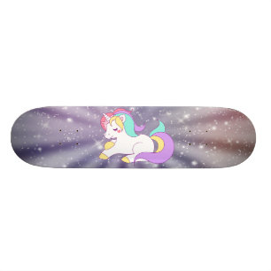 Söt Enhörning,Regnbåge,Galax Mini Skateboard Bräda 18,5 Cm