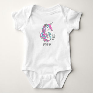 Söt enhörning rosa och silver glitter flicka prese t shirt