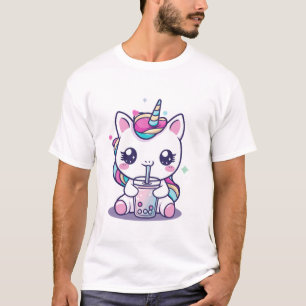 Söt enhörning som äter Ramen Nudelsoppa Rolig Graf T Shirt