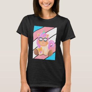 Söt enhörning stolthet transgenusflagga LGBTQ stol T Shirt