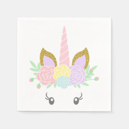 Söt Enhörningsansikte Baby Shower Servetter