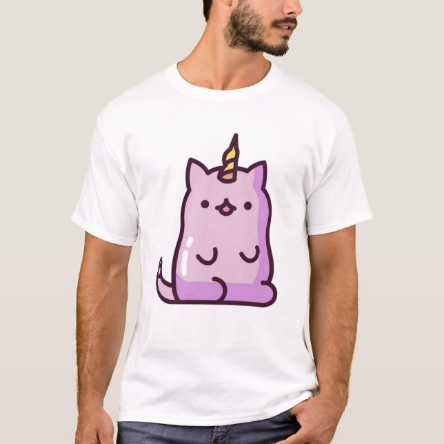 Söt Enhörningskatt  T Shirt (Framsida)