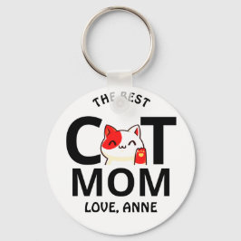 Söt, enkel Alla hjärtans dag Katt mamma personalis Nyckelring