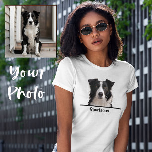 Söt Enkel Anpassad Husdjursporträtt Hundälskarepre T Shirt
