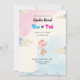 Söt enkel baby könsbestämmande inbjudan