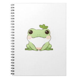 Söt Enkel Chibi Groda Natur Kawaii Design Anteckningsbok