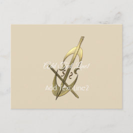 Söt Enkel Chic Guld Cello Musik Tackkort Vykort