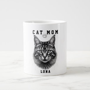 Söt Enkel Design Anpassad Kattmamma Svart Katt Äls Jumbo Mugg