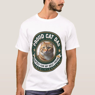 Söt Enkel Design Anpassad Kattpappa Kattälskare T Shirt