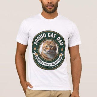 Söt Enkel Design Anpassad Kattpappa Kattälskare T Shirt