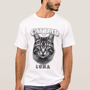 Söt Enkel Design Anpassad Kattpappa Svart Katt Äls T Shirt