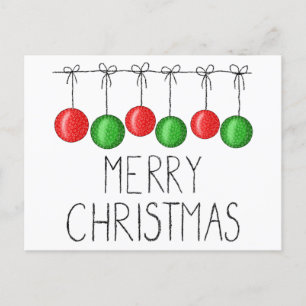 Söt Enkel God Jul Modern Typografi Vykort