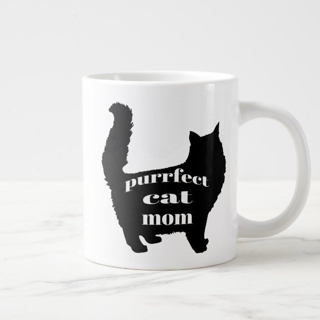 Söt Enkel Modern Kattmamma Jumbo Mugg (Höger)