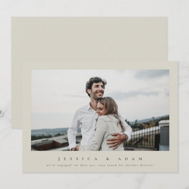 Söt + Enkel Modern Vi är engagerade! Ett foto (Fram/baksida)