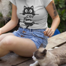 Söt Enkel Svart Katt Älskare Anpassad