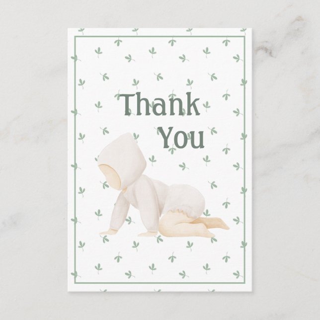 Söt enkel tacksamhetskort för bebisar tack kort (Framsida)