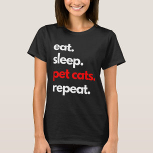 Söt Enkel Typografi Design Rolig Kattälskare  T Shirt