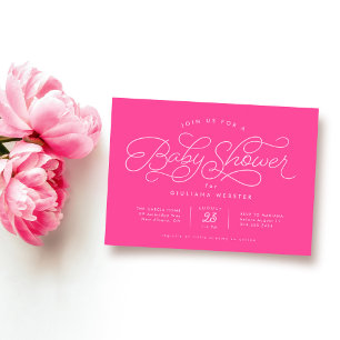 Söt enkel varmgrön baby shower inbjudningar