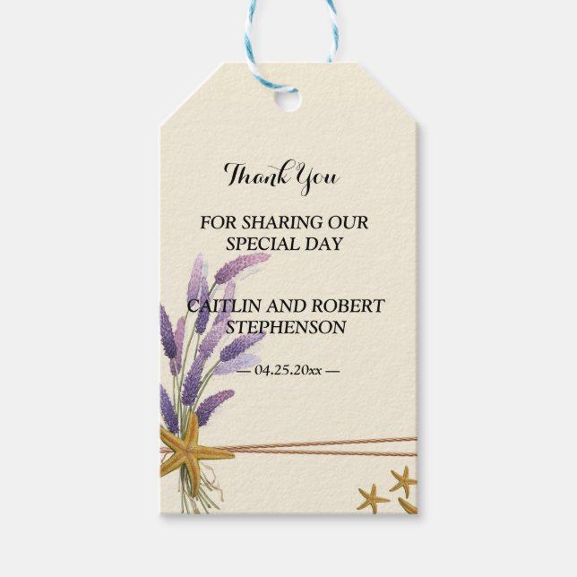 söt Enkelt stjärnfisk tack Presentetikett (Framsidan)